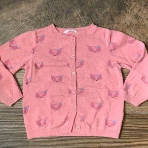 Girls Fox Button Cardigan